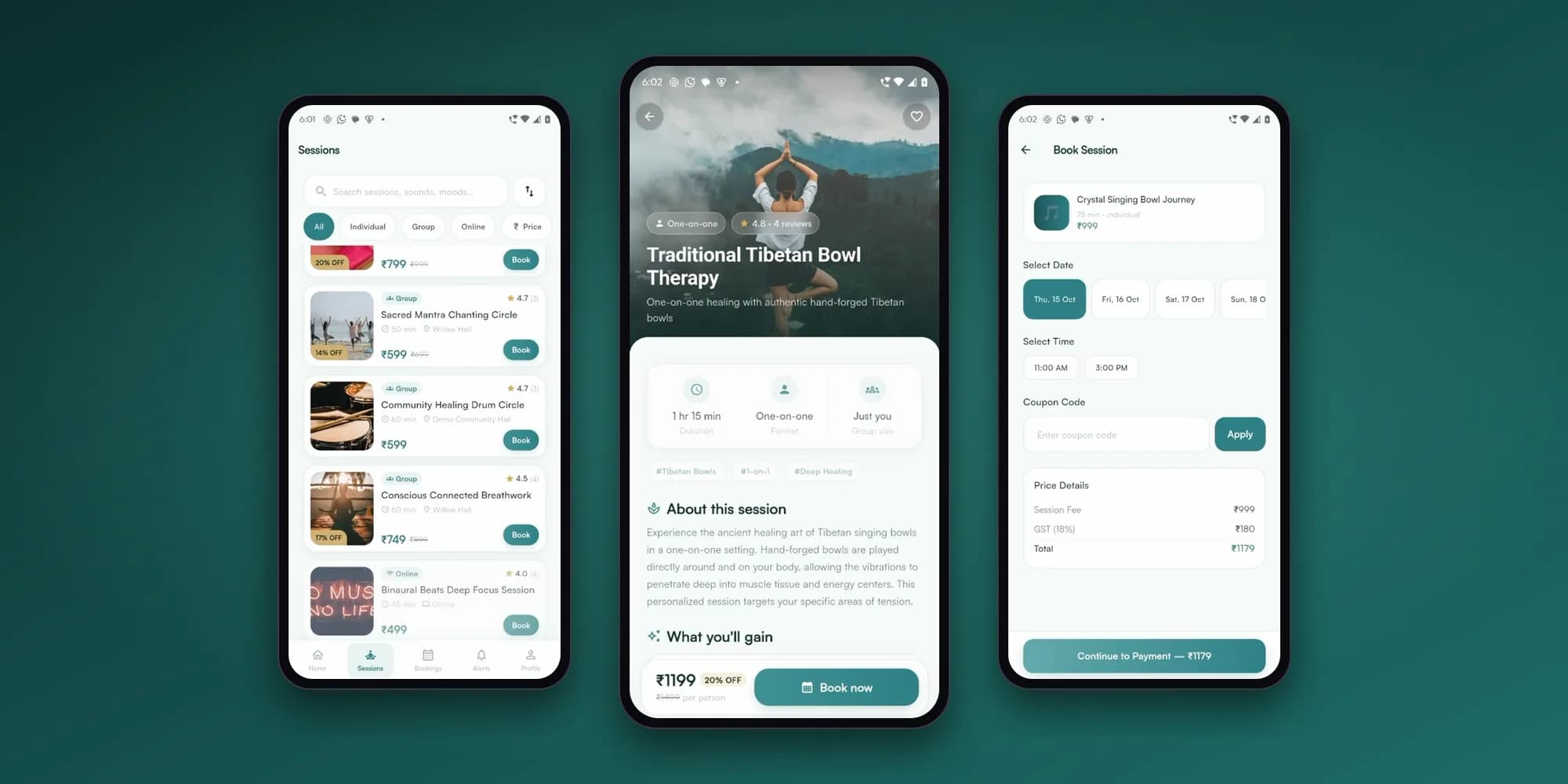 SoundTherapy Booking App (Android & iOS) — cover image